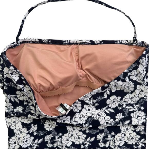 J. Crew Ruched One-Piece Magnolia Floral Swimsuit Plus Size 20 - Picture 4 of 8